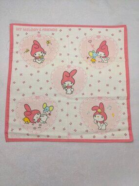 Vintage 1976 My Melody And Friends Made In Japan Handkerchief